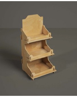 MELIA - Présentoir de comptoir en bois 3 tablettes - (L) 26cm