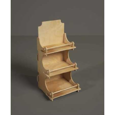 Mini Présentoir Comptoir Bois 3 Niveaux - Casier Exposition MP3x3