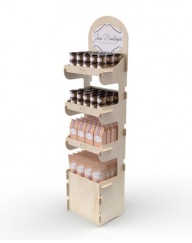 EVODIA - Présentoir magasin en bois 4 tablettes 168x47cm
