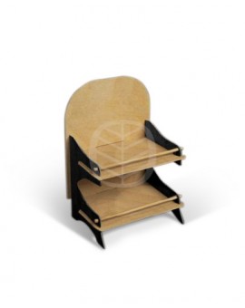LARIX COLOR - Présentoir de comptoir bois barre de maintien - 56x39cm