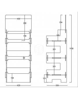Présentoir de sol re-conditionné 42x35x115cm