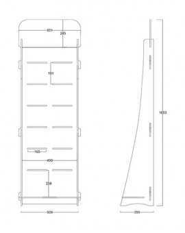 GARRYA 1 - Présentoir bois pour broches 165x55cm
