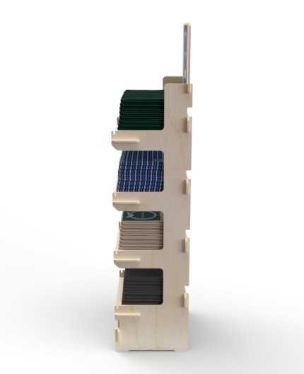 ABELIA - Présentoir de sol en bois 4 tablettes 170x51cm