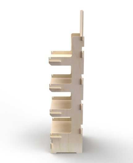 ABELIA - Présentoir de sol en bois 4 tablettes 170x51cm