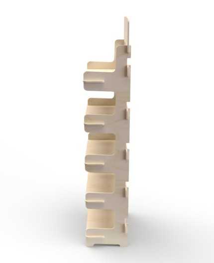 ACER - Présentoir de sol en bois 5 tablettes 166x51cm