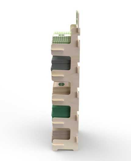 ACER - Présentoir de sol en bois 5 tablettes 166x51cm