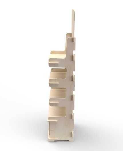ADONIS - Présentoir bois 4 tablettes avec réserve 165x54cm