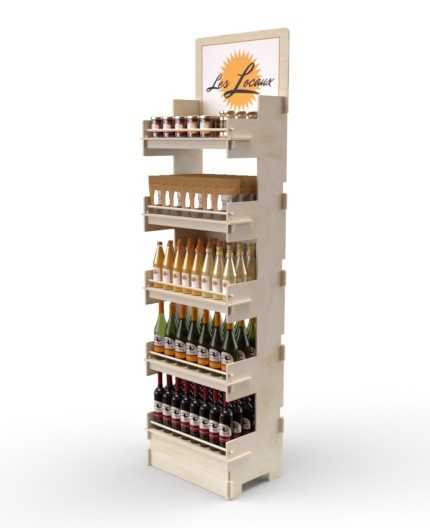 ALTUM - Présentoir bois 5 tablettes - 218x62