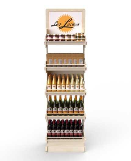 ALTUM - Présentoir bois 5 tablettes - 218x62