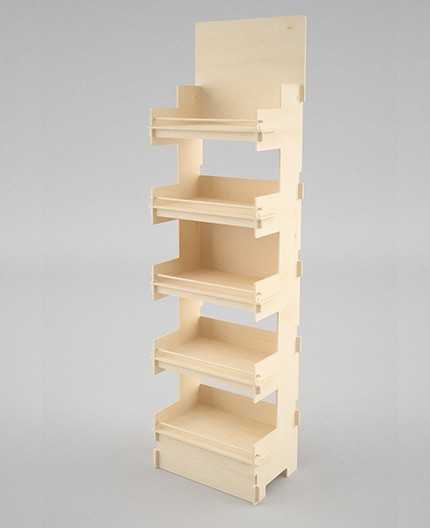 ALTUM - Présentoir bois 5 tablettes - 218x62