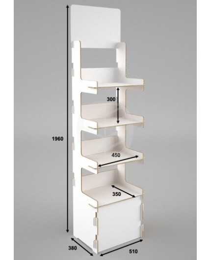 Basix White - présentoir 51x38x196