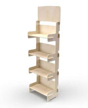 BETULA - Présentoir de sol en bois 4 tablettes 175x57cm
