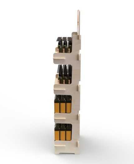 BETULA - Présentoir de sol en bois 4 tablettes 175x57cm