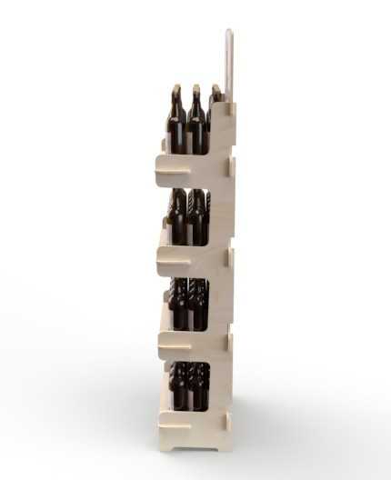 BETULA - Présentoir de sol en bois 4 tablettes 175x57cm