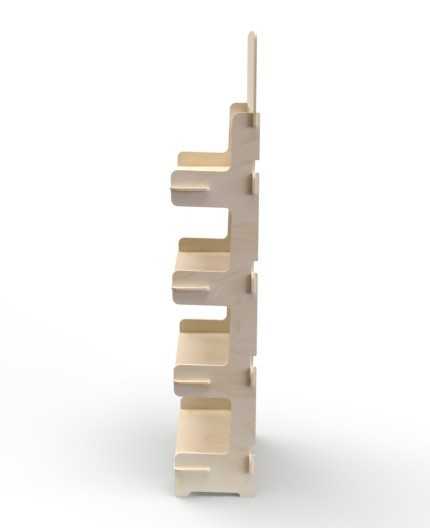 BETULA - Présentoir de sol en bois 4 tablettes 175x57cm