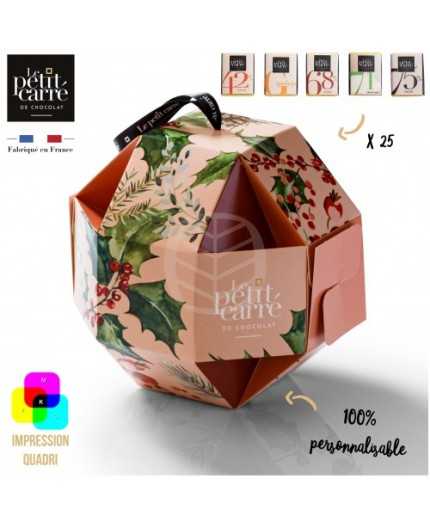 Boule de Noël 17 cm Personnalisée - 25 chocolats
