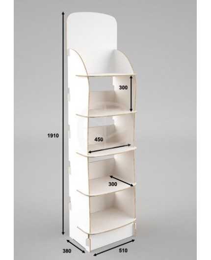 Boutix White - Présentoir 51x38x191 - 5 tablettes