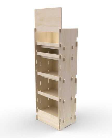 BUTINA - Présentoir de sol 5 tablettes 190x57cm