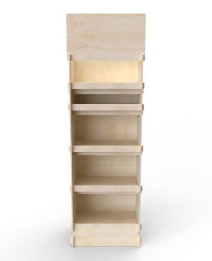 BUTINA - Présentoir de sol 5 tablettes 190x57cm
