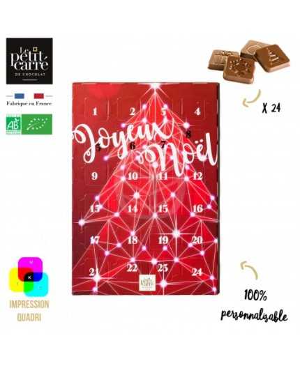 Calendrier Avent Basic 60g - Chocolat Gianduja BIO - Impression Recto-Verso