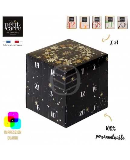 Calendrier Avent Cubique - Assortiment 24 chocolats - Impression totale