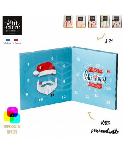 Calendrier Avent Livret - Assortiment 24 chocolats - Impression totale