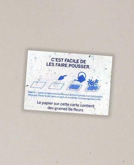 Carte de visite papier ensemencé 85x55mm - recto