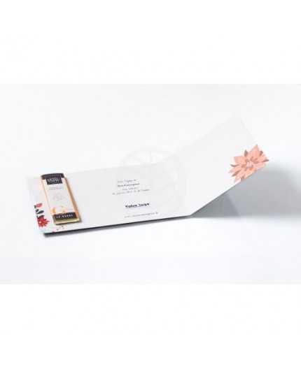 Carte de voeux - 1 barre 10 g chocolat Grand Cru - Impression recto-verso