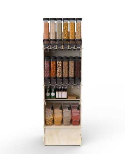 Configurateur Trémies - Meuble Vrac 60 - 3 tablettes - L.62cm