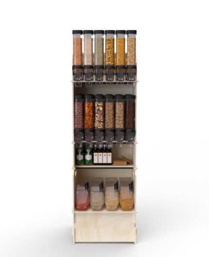 Configurateur Trémies - Meuble Vrac 60 - 3 tablettes - L.62cm