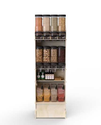 Configurateur Trémies - Meuble Vrac 60 - 3 tablettes - L.62cm