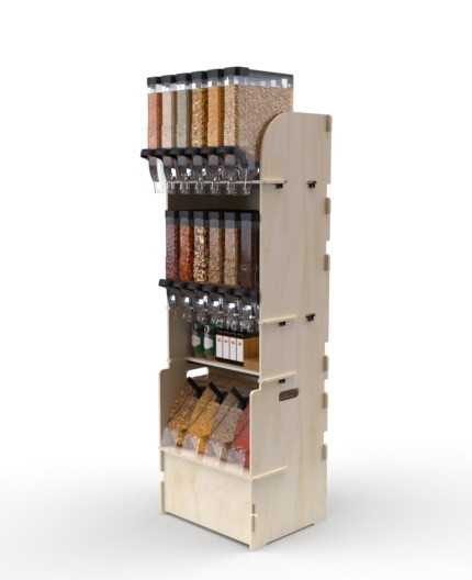 Configurateur Trémies - Meuble Vrac 60 - 3 tablettes - L.62cm