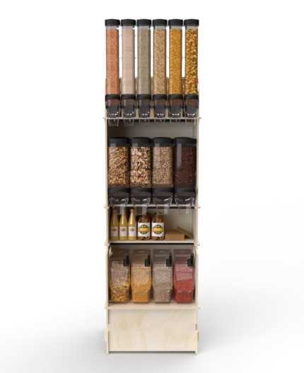 Configurateur Trémies - Meuble Vrac 60 - 3 tablettes - L.62cm