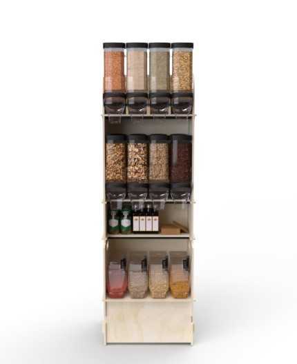 Configurateur Trémies - Meuble Vrac 60 - 3 tablettes - L.62cm