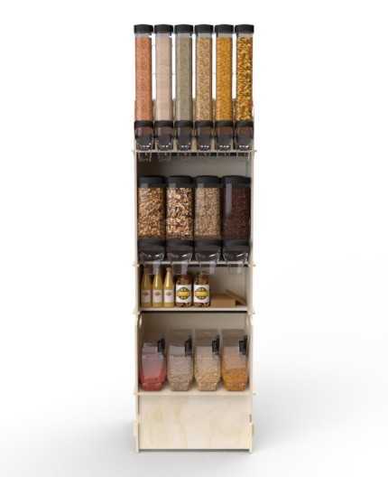 Configurateur Trémies - Meuble Vrac 60 - 3 tablettes - L.62cm