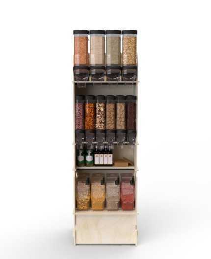 Configurateur Trémies - Meuble Vrac 60 - 3 tablettes - L.62cm