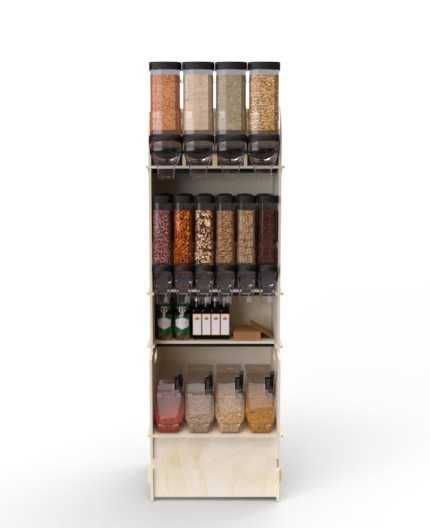Configurateur Trémies - Meuble Vrac 60 - 3 tablettes - L.62cm
