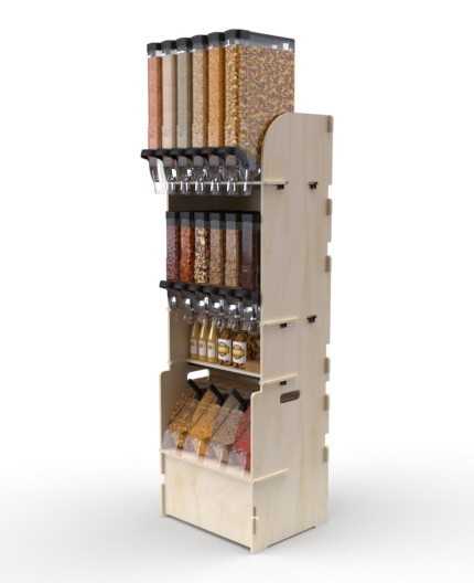 Configurateur Trémies - Meuble Vrac 60 - 3 tablettes - L.62cm