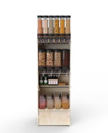 Configurateur Trémies - Meuble Vrac 60 - 3 tablettes - L.62cm