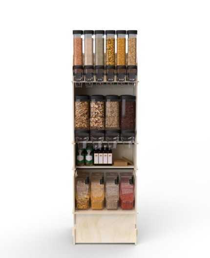 Configurateur Trémies - Meuble Vrac 60 - 3 tablettes - L.62cm
