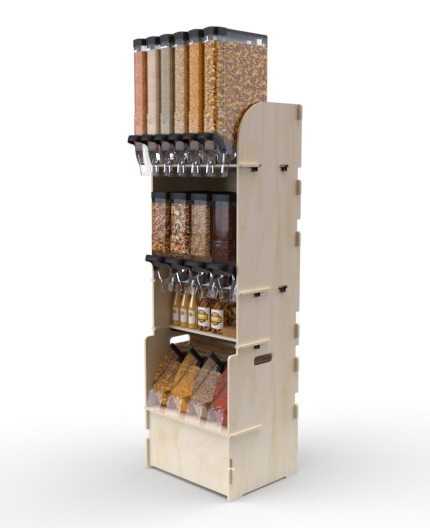 Configurateur Trémies - Meuble Vrac 60 - 3 tablettes - L.62cm