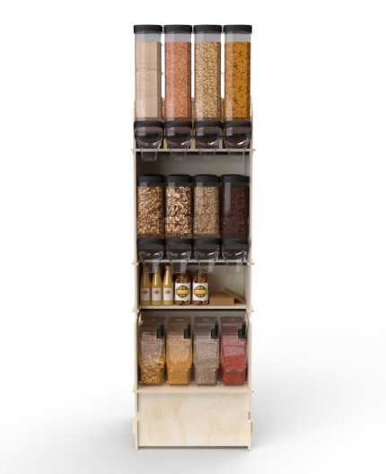 Configurateur Trémies - Meuble Vrac 60 - 3 tablettes - L.62cm