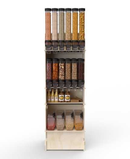 Configurateur Trémies - Meuble Vrac 60 - 3 tablettes - L.62cm