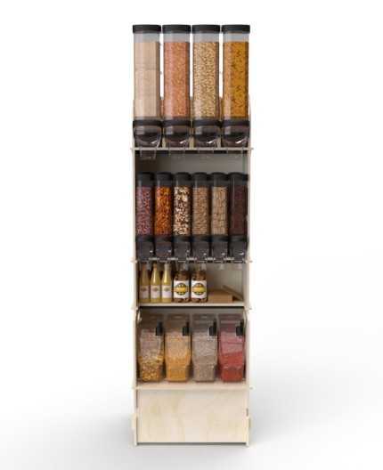 Configurateur Trémies - Meuble Vrac 60 - 3 tablettes - L.62cm