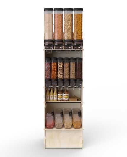 Configurateur Trémies - Meuble Vrac 60 - 3 tablettes - L.62cm
