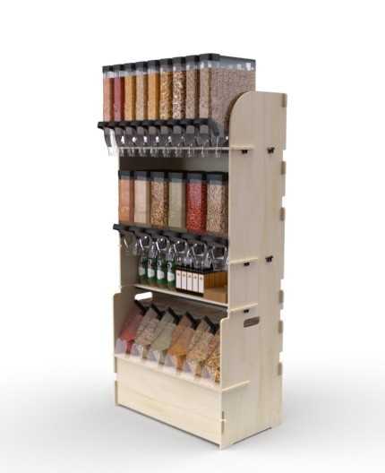 Configurateur Trémies - Meuble Vrac 90 - 3 tablettes - L.92cm