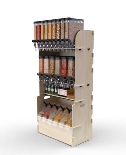 Configurateur Trémies - Meuble Vrac 90 - 3 tablettes - L.92cm
