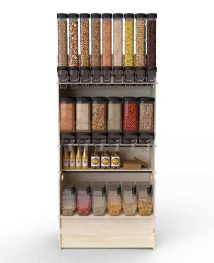 Configurateur Trémies - Meuble Vrac 90 - 3 tablettes - L.92cm