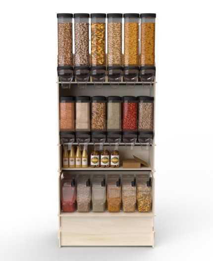 Configurateur Trémies - Meuble Vrac 90 - 3 tablettes - L.92cm