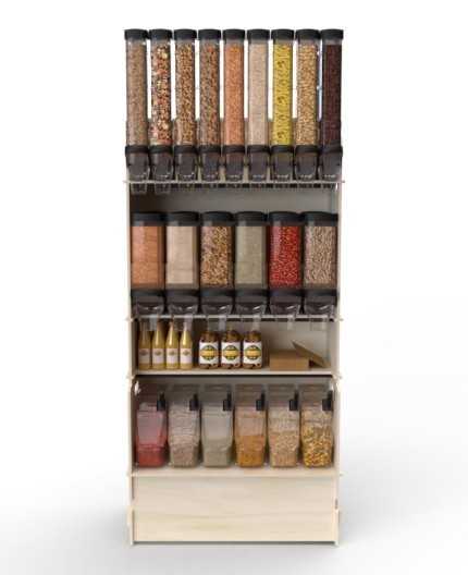 Configurateur Trémies - Meuble Vrac 90 - 3 tablettes - L.92cm
